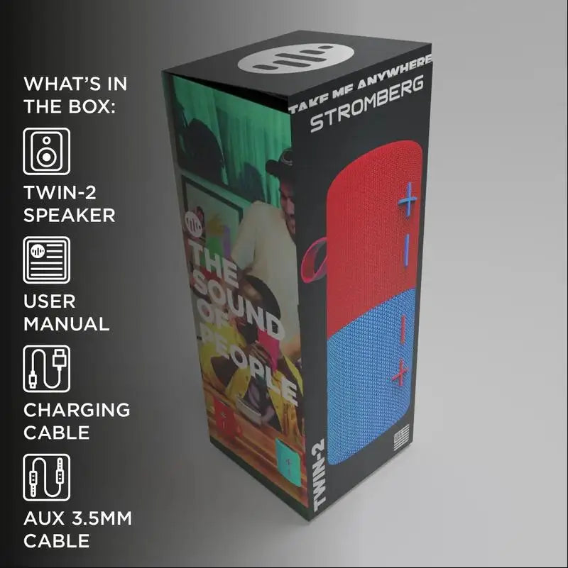 Portable Bluetooth Speaker, Magnetic 2-in-1 Design, Wireless Mini Speaker, IPX4 Waterproof, Magnetic【STROMBERG】【TWIN-2】